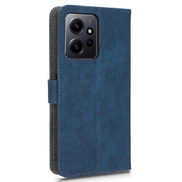 För Xiaomi Redmi Note 12 4g PU-läder Plånboksfodral RFID-blockerande Stativ Telefonfodral med Rem Blue
