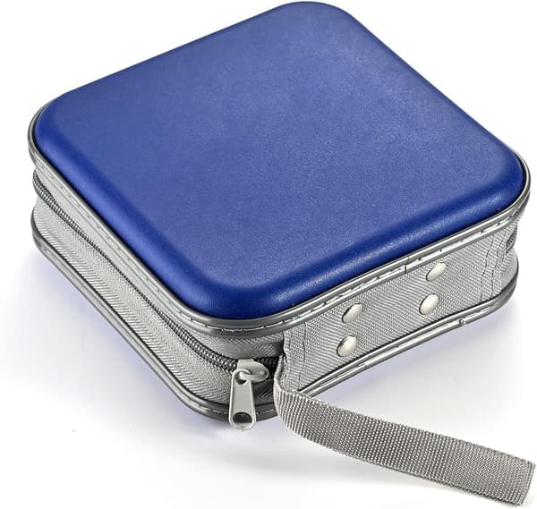 DVD-etui - Bærbar CD/DVD-holder for oppbevaring (48 kapasitet, blå)
