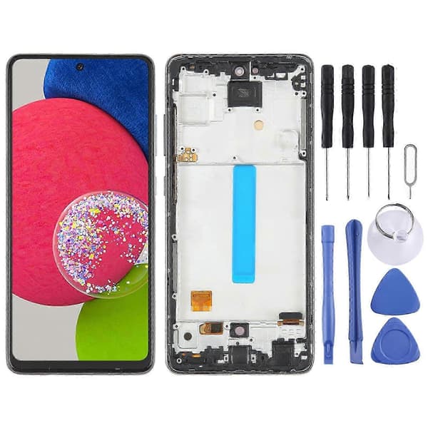 For Samsung Galaxy A52s 5G SM-A528 OLED LCD-skjerm Digitizer Fullmontering med ramme 26s