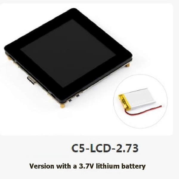 Waveshare ESP32-C5 utvecklingskort+batteri 2,73-tums LCD-skärm 6-axlig sensor/TF-kortplats WiFi/BLE 5/Thread/Zigbee
