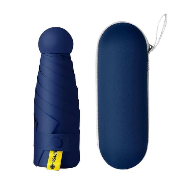 Lomme Mini Solparaply for Beskyttelse Reise Bærbar Paraply Dark blue