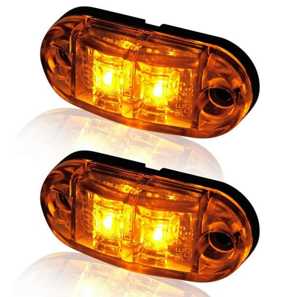 【13】10X 2 LED Sidemarkeringslys 12/24V LED Positionslys Trailer Sidelys Advarselslys Gult Lys til Lastbil Autocamper Campingvogn yellow