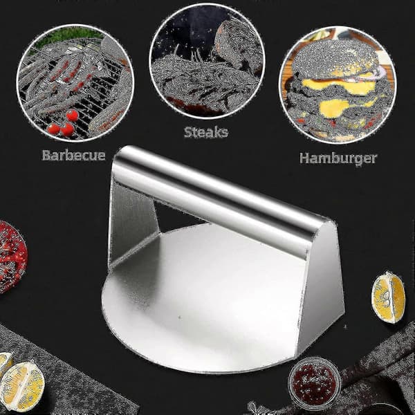 Burger Smasher Tool - Slät och non-stick yta - Rund redskap för grillning av köttfärsbiffar