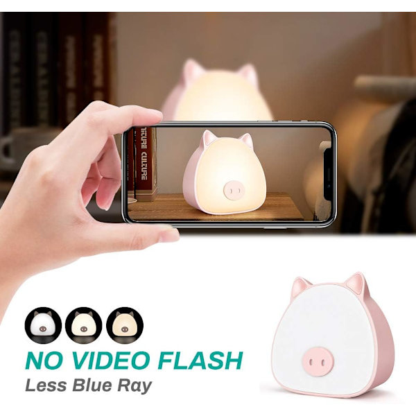 [13R]*LED Night Light for Kids, Rechargeable Touch Night Light, Charge*