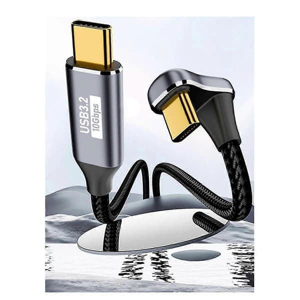 PD 100W USB C til Type C Albue OTG Datakabel USB 3.2 Gen 2 10 Gbps Datasynkronisering 5A Strømforsyning 4K60Hz,B