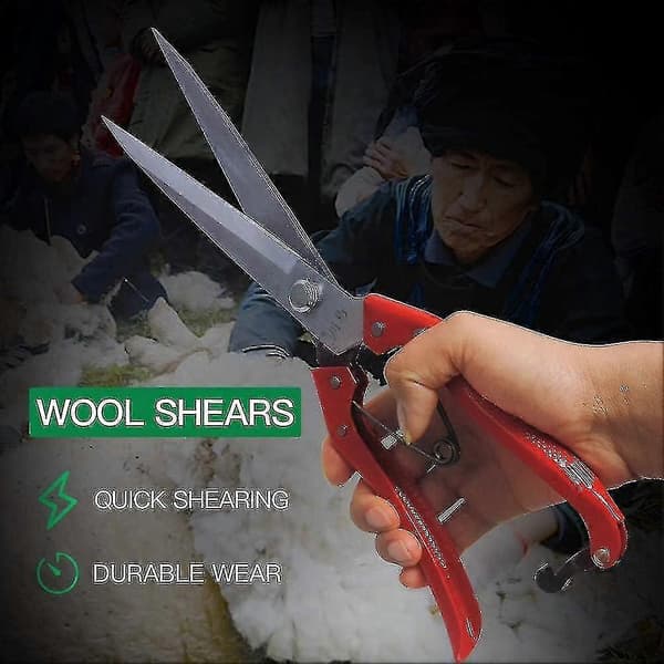 Sheep Shears for Wool Shearing and Pet Grooming, Spring-Loaded Scissor Tool