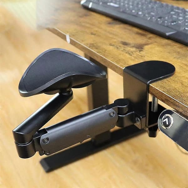 Ergonomisk armlæn håndledsstøtte til skrivebord computer armlæn beslag til stol musemåtte armlæn beslag Black
