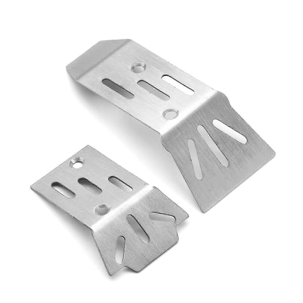 Velegnet til Arrma 1/18 Granite Grom, opgradering af chassisbundplade i rustfrit stål Silver