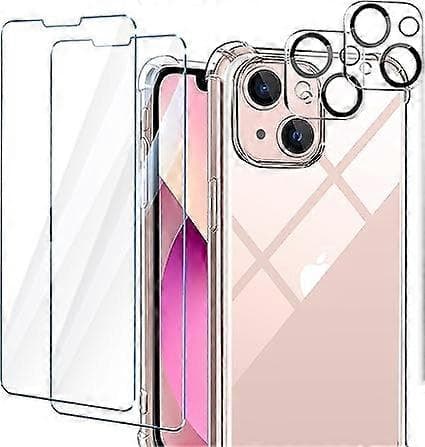 4-pack kompatibel med iPhone 13-telefoner, 2 härdat glas och 2 kameraskydd, för iPhone 13
