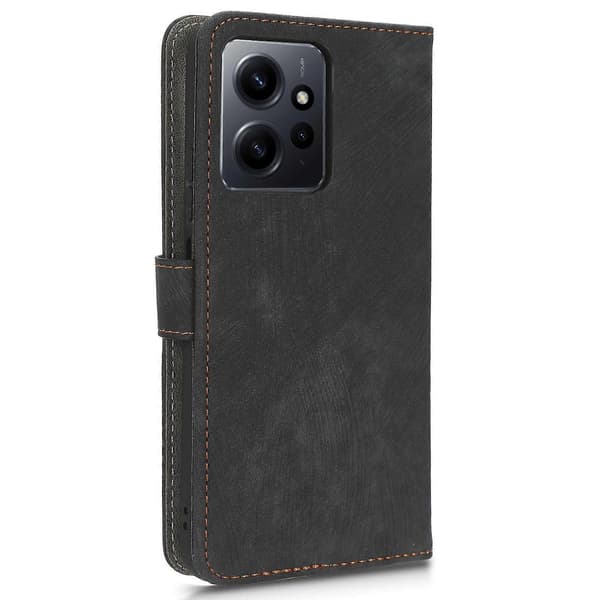 Xiaomi Redmi Note 12 4G PU-nahkainen lompakkokotelo RFID-estolla, jalustalla ja rannehihnalla Black