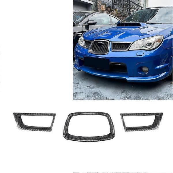 Bilgrill Frontpanser Grill Racing Støtfanger Grill Utvendig Tilbehør til Subaru Impreza WRX STI 2006-2007, A Carbon fiber pattern