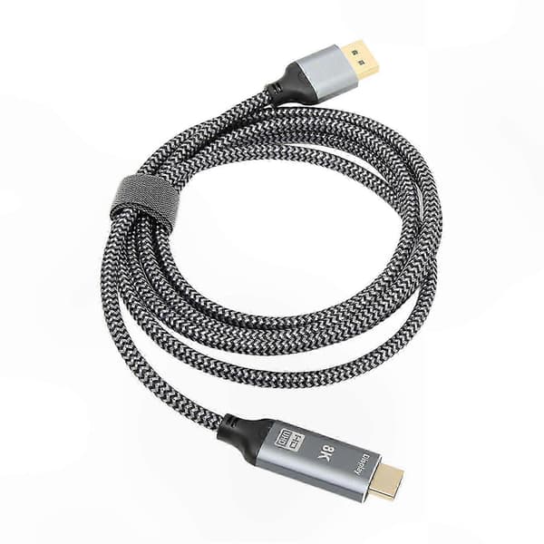 8K HDMI 2.1 - DisplayPort 1.4 -sovitinkaapeli - Uros-naarasliitin