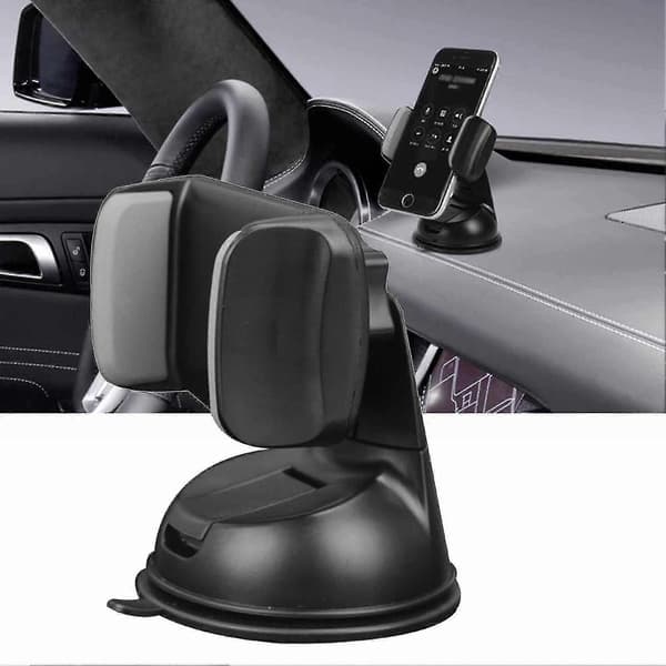 360 Bilholder for mobiltelefon med sugekopp til dashbord, universell montering for frontrute