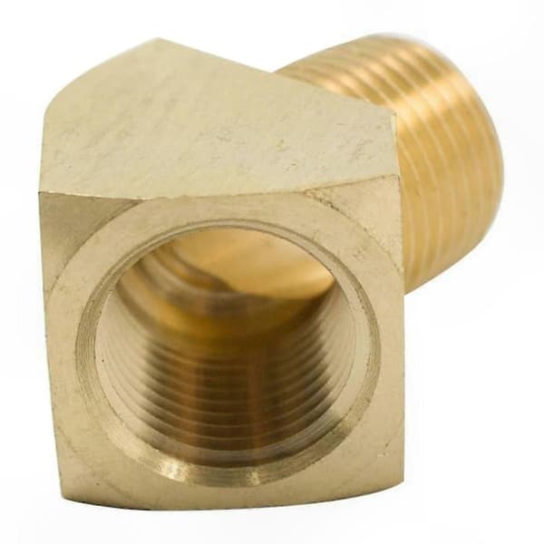 Messing 1/8\" NPT hann til hunn 45° gatealbuekobling, 2-pakning Brass