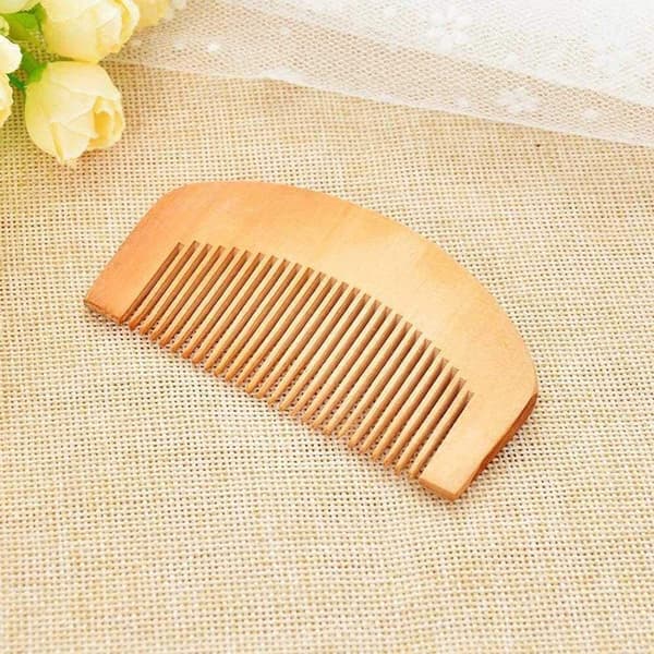Peach Wood Comb Anti-Static Comb Close Tooth Comb 2 PCS