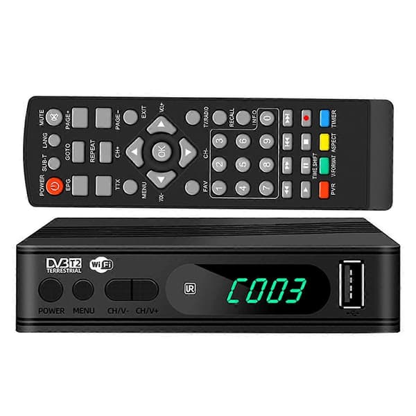 DVB-T2 TV-tuner Terrestrisk Satellitt TV-mottaker Digital TV-dekoder HEVC DVBT2 264 HD TV-bokser USB Set Top Box EU-plugg