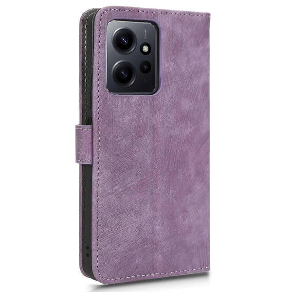 För Xiaomi Redmi Note 12 4g PU-läder Plånboksfodral RFID-blockerande Stativ Telefonfodral med Rem Purple