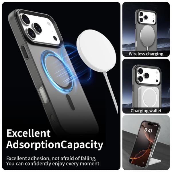 iPhone 17 Pro Max Cover - Candy Magsafe PC Hybrid TPU Svart