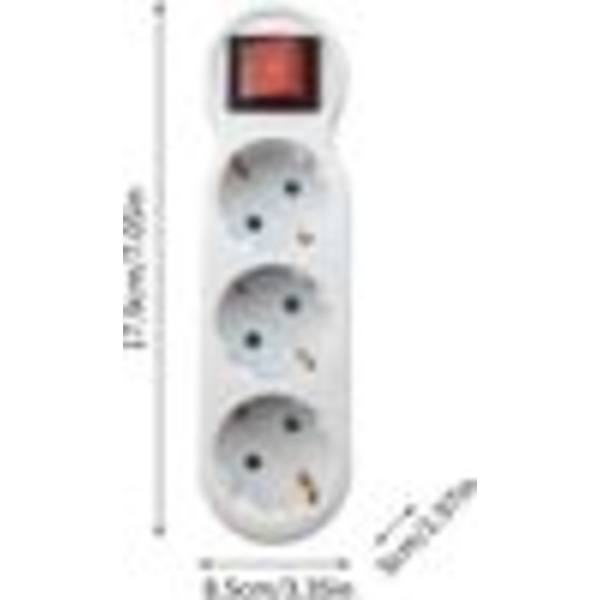 [13R] 3-way socket adapter with switch, 3-way round multi-plug multi-socket distributor