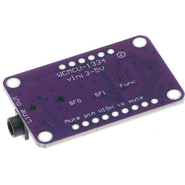 2 STK DAC Modul MCU-1334 UDA1334A I2S DAC Audio Stereo Dekoder Modul Kort til Arduino 3.3V - 5V Purple