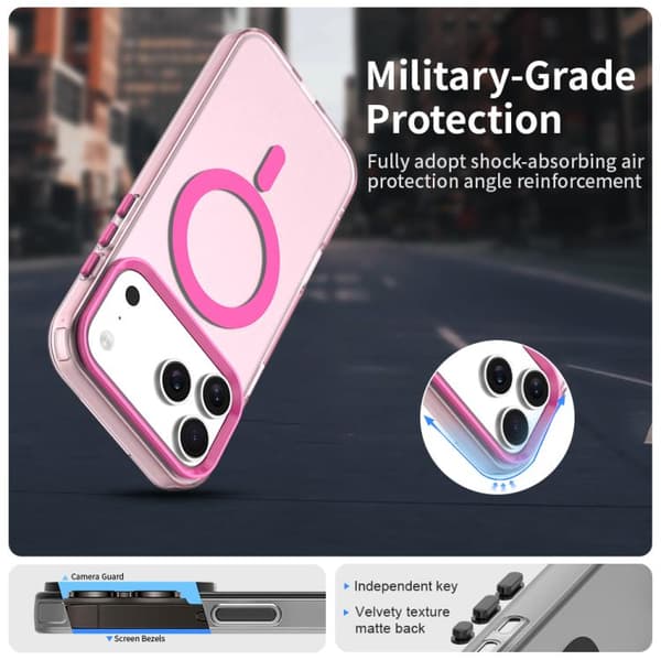 iPhone 17 Pro Max Cover - Candy Magsafe PC Hybrid TPU Röd
