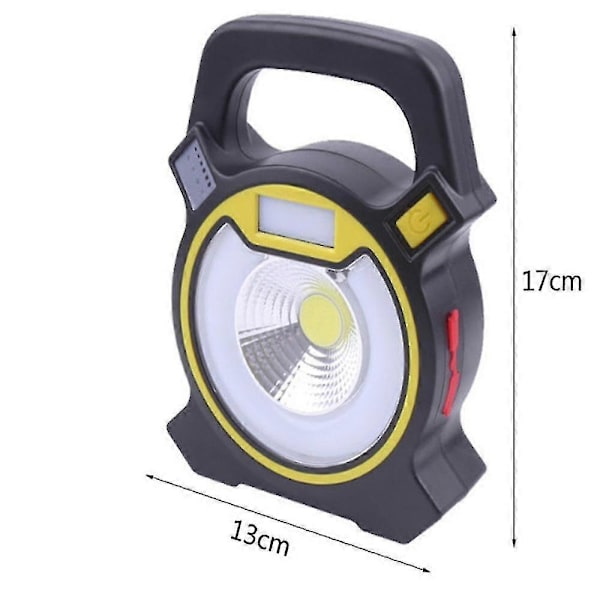 [13R] 30w Rechargeable Portable Handheld, Work Light Camping Light, White Light + Red And Blue Flashing Light Warning Function (1 Piece, Black)