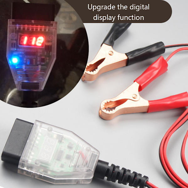 Memory Saver Connector OBD Battery Leakage Detection Car Diagnostic Tool with 2 Clips