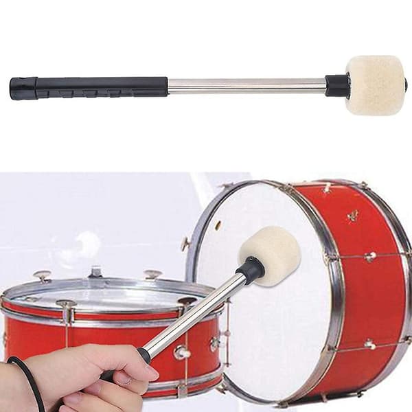 [13]2 pcs with felt head stainless steel handle percussion drum mallet professional