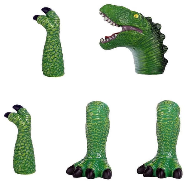 1 set dinosaurie fingerdockor set dinosauriehuvud klor fingerdockor leksaker djur fingerdockor