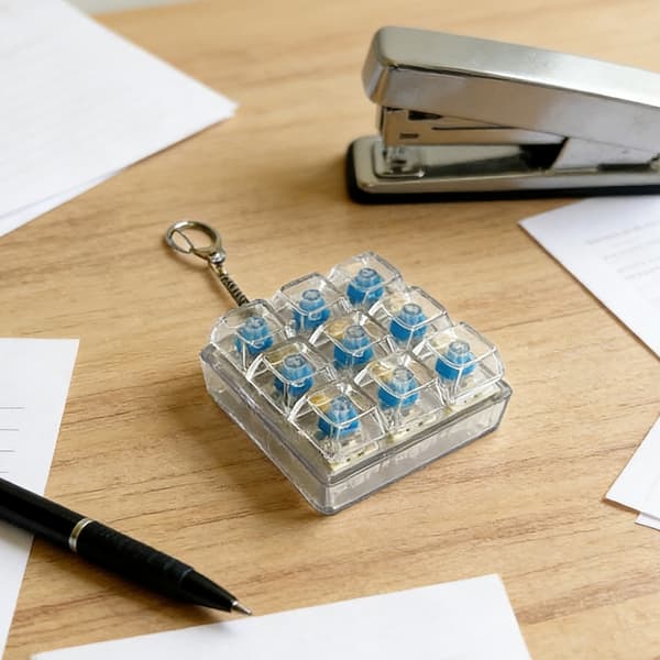 Ergonomic Mechanical Keyboard Switch Tester Keychain Pendant 4/9 Keys B 0.05