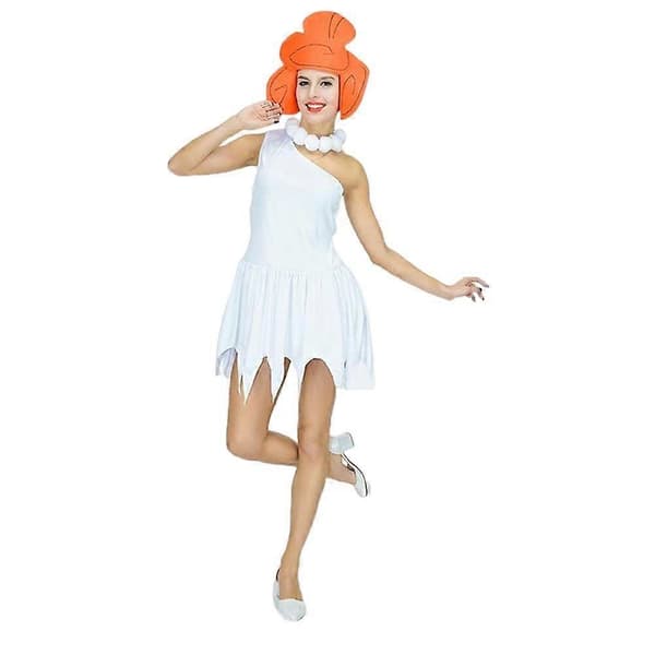 Vit Grottmänniska Cosplay Kostym för Kvinnor Halloween Fest Rollspel Kläder DD116