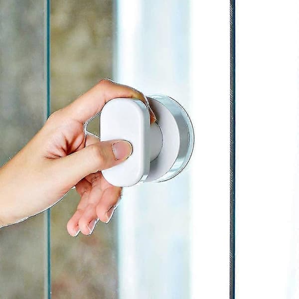 2PCS Sugkoppshandtag Låda Glas Bärbara Mobilitetshandtag Knoppar White