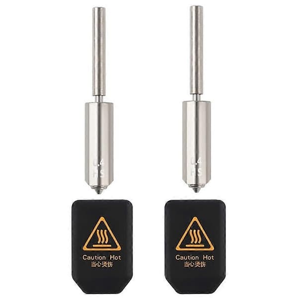 0,4 mm karkaistu terässuutin Anycubic Kobra S1 Maxille, 2 kpl integroidut suuttimet silikonisukilla Silver   black
