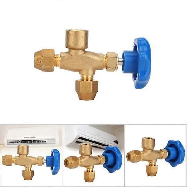 Airconditionventil Trevejs Køleventil Rystesikker Væsketrykmåler CT-488 (Trevejsventil)