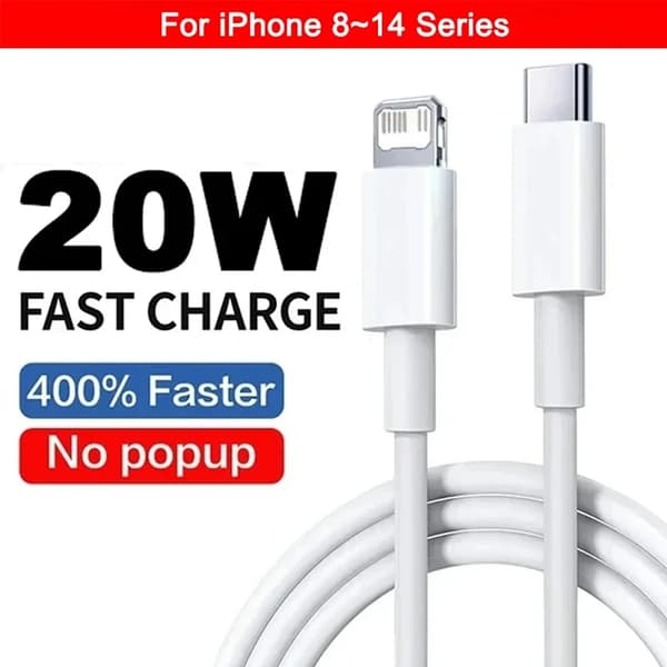 US EU Adapter 20W PD Hurtiglader for iPhone 13 12 11 14 15 16 Pro Max Plus USB C Type C Hurtiglade Lader Kabel Tilbehør 8-14 Series Cable 2M