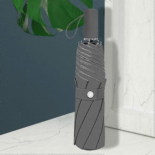 Kompakt Foldeparaply til Både Sol og Regn 8-ribbet 3-fold Automatisk Åbning/Lukning UPF50+ 97cm Efter Åbning Black Fully Automatic
