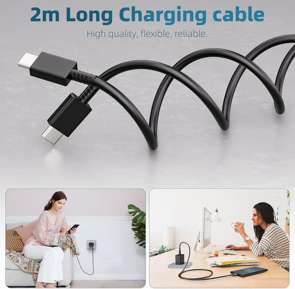 2-pack 45W Super Fast USB-C Charger and 2m Cable for Samsung Galaxy S24/S23[ZHE] 2pack 2pack white