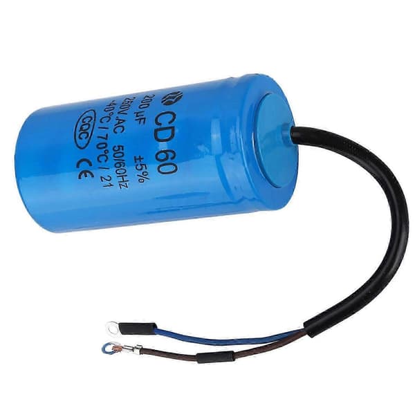 CD60 Körkondensator med trådledning 250V AC 200uF 50/60Hz för motorluftkompressor