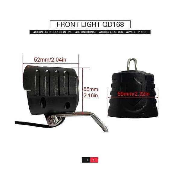 Ebike Frontlykt Baklykt Dk336 Sett Front/baklys Elektrisk Sykkel Led Lys Sett For 36v 48v 52v 60v As Shown