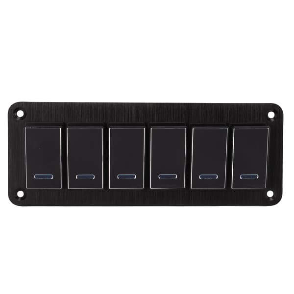 6 Gang Vandtæt Toggle Switch Panel DC12V til 24V 3PIN Blå Baggrundslys 30A Forudtrådet til RV Yacht Bil