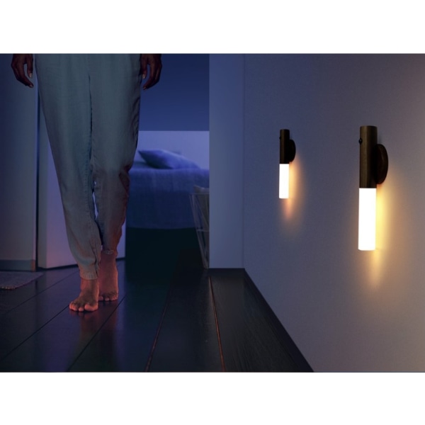 Ladattava LED-seinävalo, sisävalot, käytävä/kaappi/talon/kylpyhuoneen liiketunnistin (pähkinä)