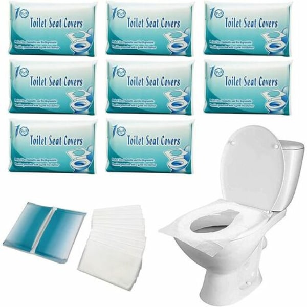 80 stykker engangs toiletbeskytter, engangs toiletbeskytter Toiletskålbeskytter Toiletsædebetræk Papirtoilet