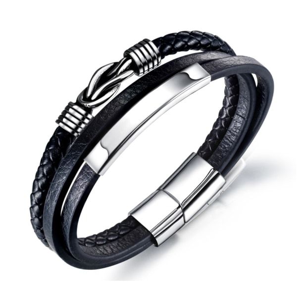 armband, metall, läder, fläta