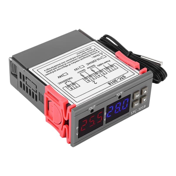 STC 3018 Digital Temperaturregulator Sensor Termostat med 1M NTC Kabel 24V
