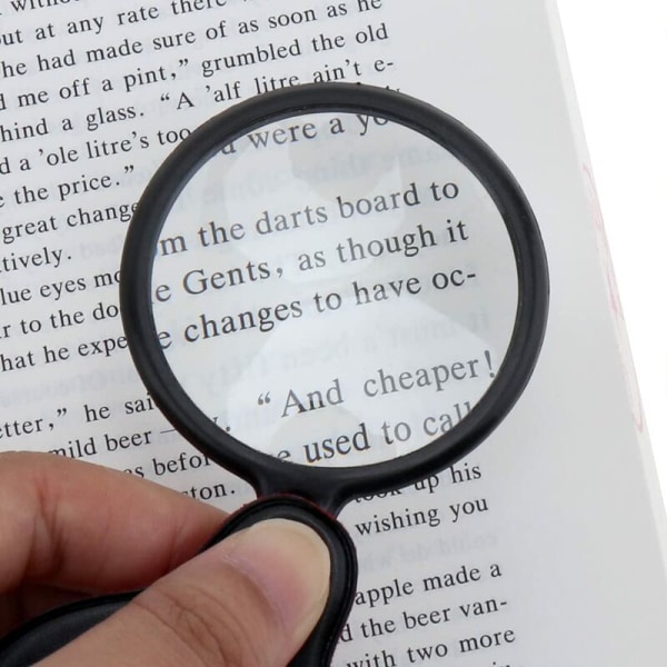Mini Pocket Magnifier 8X Optiskt glas med case för kontor, läsning, hobby