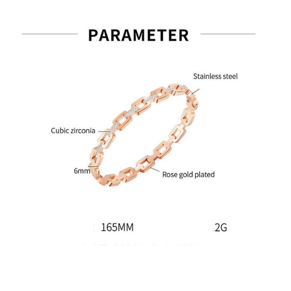 Enkelt gennembrudt zircon titanium stål armbånd