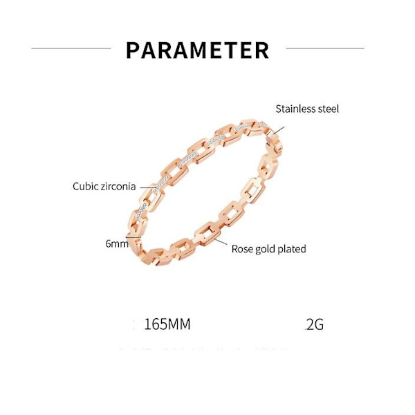 Enkelt genombrutet Zircon Titanium stålarmband
