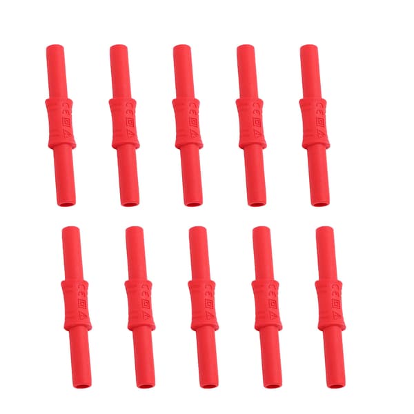 10 kpl J20009 4 mm naaras-naaras eristetty banaaniliitin jatkoadapteri punainen