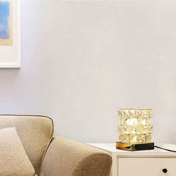 T066 silver/knappströmbrytare utan ljuskälla kristall dekorativ konst bordslampa modern minimalistisk kreativ lampa, passande