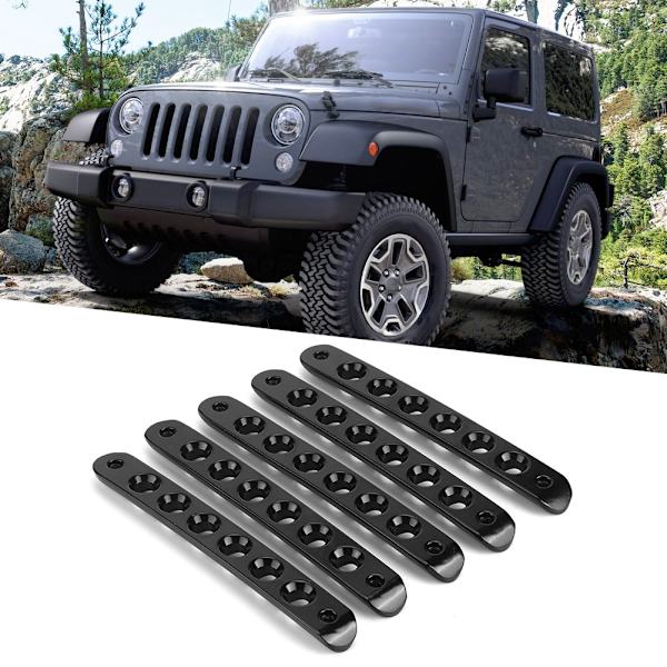Side Door Grab Handle Insert & Push Button Knobs Cover Passer til Jeep Wrangler Jk Unlimited 07-18